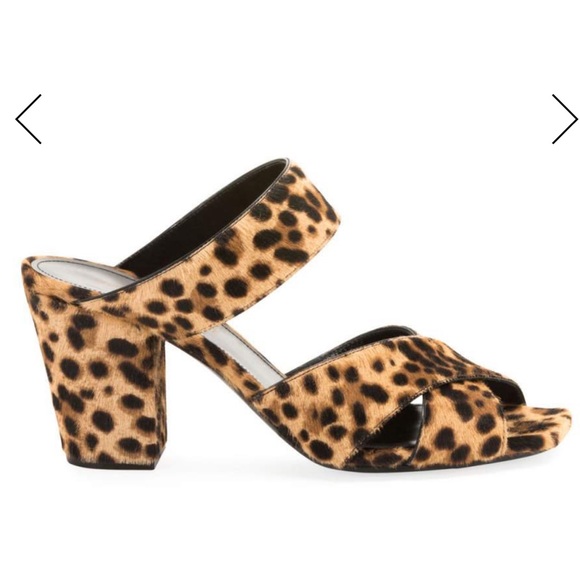 Saint Laurent Oak Printed Calf Hair Slide Sandals - Picture 2 of 4